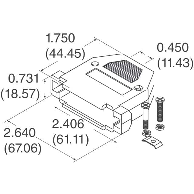 977-050-010R031 NorComp Inc.  Gusci posteriori per connettori D-Sub a forma di D